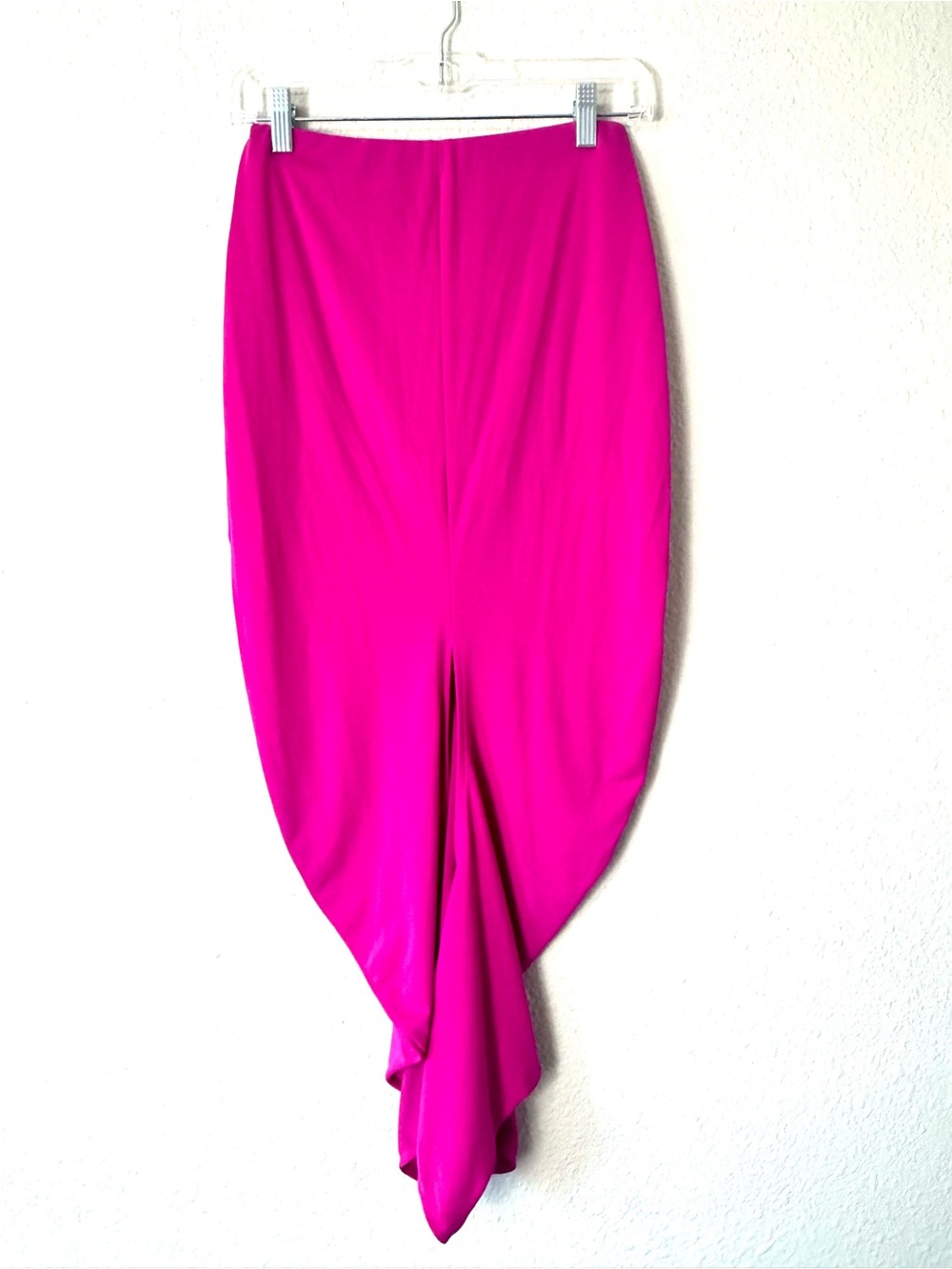 New Zara Hot Pink Front Slit Midi Skirt Size Small